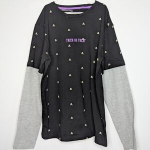 ✨3/$15 NWT Denim & Flower black white purple skull Halloween tshirt 13/14